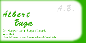 albert buga business card